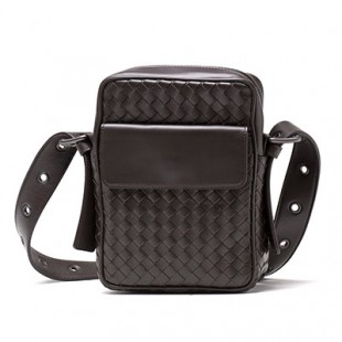 ボッテガ・ヴェネタコピー BOTTEGA VENETA イントレチャート 斜め掛け ショルダーバッグEBANO (ダークブラウン) 163313 V4651 2040