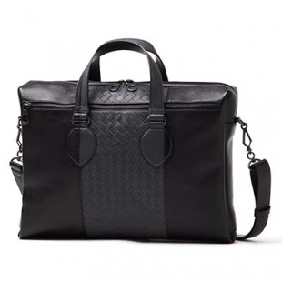 ボッテガヴェネタ/BOTTEGA VENETAコピー ブリーフケース(2WAY仕様) WASHED NAPPA ネロ×ミディアムグレー ブラック系 368061 vaot1 8660 メンズ