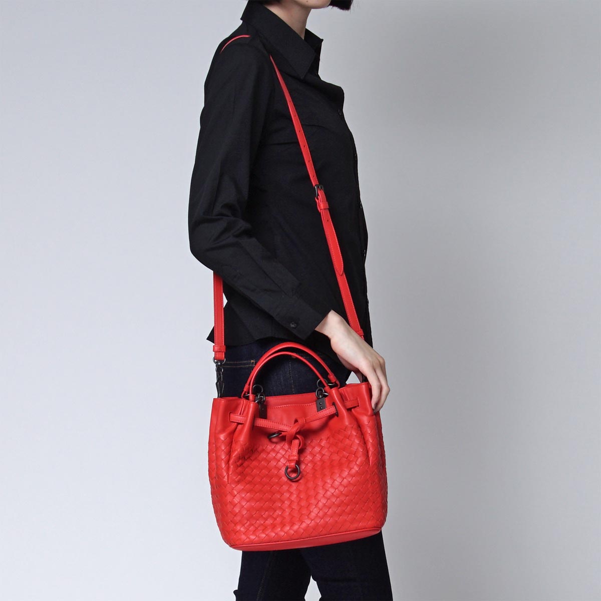 ボッテガヴェネタ/BOTTEGA VENETA ハンドバッグ(2WAY仕様) NAPPA ベスビオ レッド系 420477 v0016 6565 レディース - 商品画像 9
