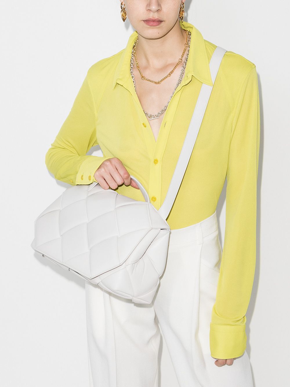 ボッテガ ヴェネタスーパーコピー BOTTEGAVENETA トップ ハンドル ショルダー ハンドバッグ ホワイト 2way 632647 VCQR1 9033 - 商品画像 3