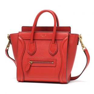 セリーヌコピーハンドバッグ(2WAY仕様)/LUGGAGE ラゲージ ナノショッパー /Coquelicot レッド系16824 3dru 25co レディース