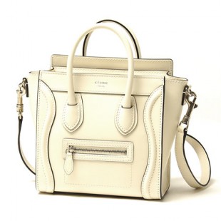 セリーヌ/CELINE/ レザー ハンドバッグ（2ＷＡＹ仕様）/LUGGEGE ラゲージ ナノショッパー /Ivory16824 3lba 011v【春夏】 レディース