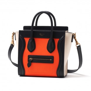 セリーヌスーパーコピーハンドバッグ(2WAY仕様)/LUGGAGE/ラゲージ ナノショッパー LEATHER /Bright Orange マルチカラー系16824 3xsa 20bq レディース