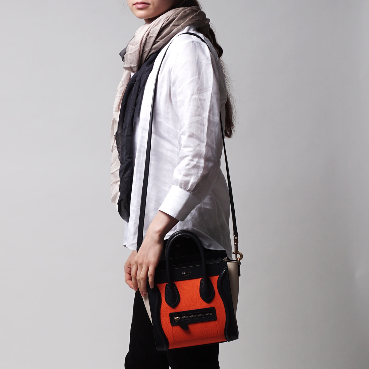 セリーヌスーパーコピーハンドバッグ(2WAY仕様)/LUGGAGE/ラゲージ ナノショッパー LEATHER /Bright Orange マルチカラー系16824 3xsa 20bq レディース - 商品画像 4
