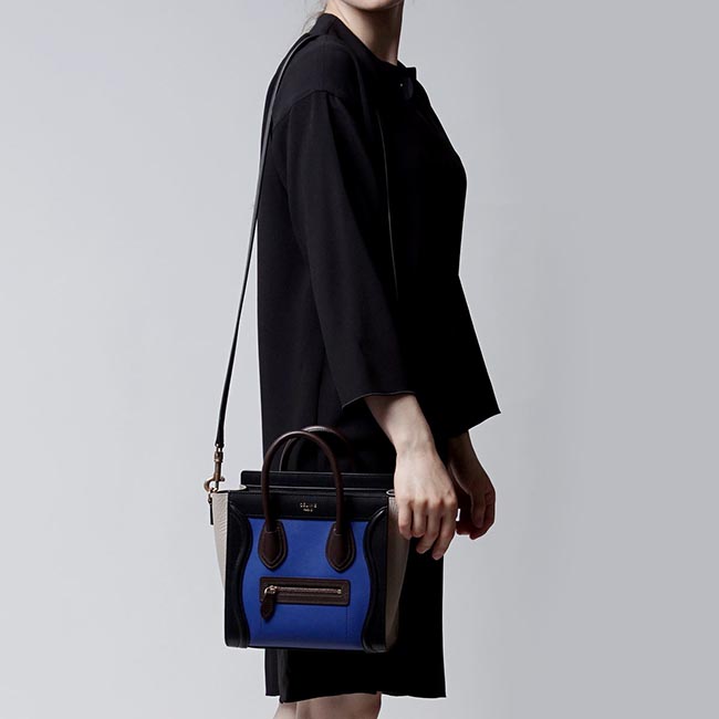 セリーヌスーパーコピーCELINE/ ハンドバッグ(2WAY仕様)/LUGGAGE/ラゲージ ナノショッパー LEATHER /Indigo ブルー系 レディース16824 3zsc 07in - 商品画像 4