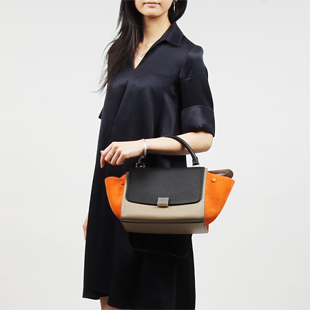 セリーヌ/CELINE/ ハンドバッグ(2WAY仕様)/Small Trapeze/トラペーズ LEATHER /Bright Orange 17468 3utm 20bq レディース - 商品画像 4