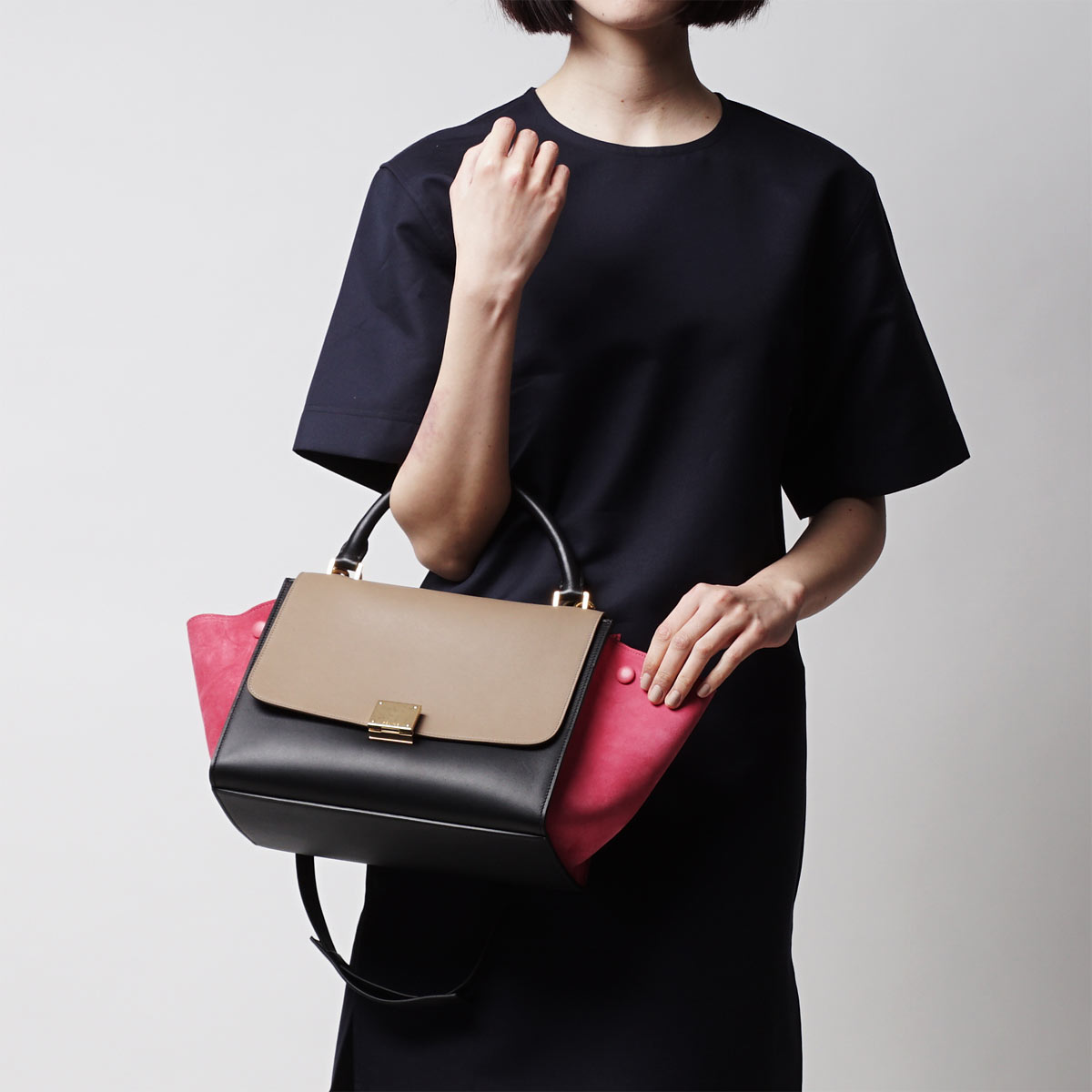 セリーヌスーパーコピー ハンドバッグ(2WAY仕様)/Small Trapeze/トラペーズ LEATHER /Pink マルチカラー系17468 3xde 24pi レディース - 商品画像 4