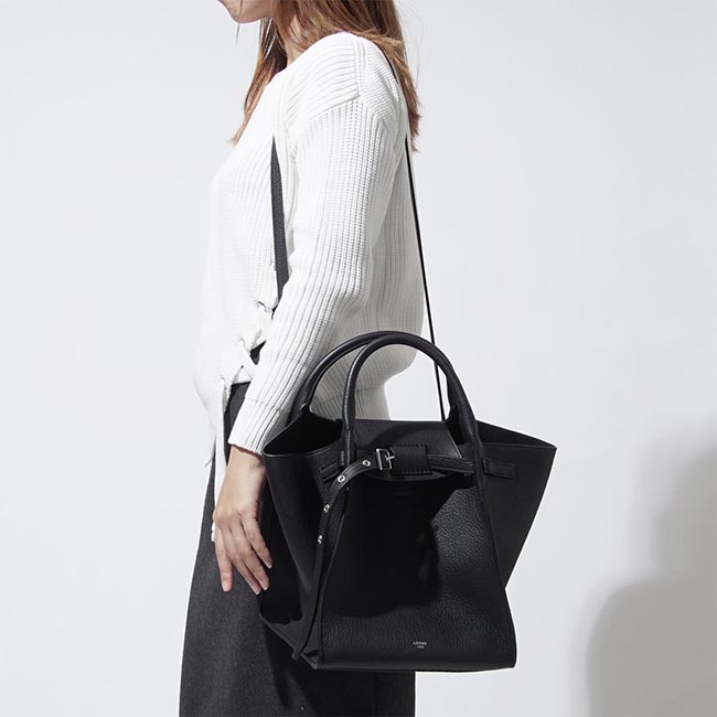 セリーヌ CELINE トートバッグ 2WAY ブラック レディース ギフト プレゼント 通勤 ブラック 黒 クロ レザー 本革 18331 3a4u 38no Big Bag ビッグ バッグ - 商品画像 4