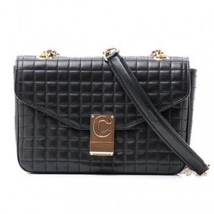 セリーヌ CELINE ショルダーバッグ ブラック レディース ギフト プレゼント レザー 本革 チェーン 18725 3bfc 38no C セー ミディアム