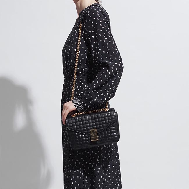 セリーヌ CELINE ショルダーバッグ ブラック レディース ギフト プレゼント レザー 本革 チェーン 18725 3bfc 38no C セー ミディアム - 商品画像 4