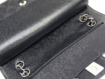 シャネルバッグコピー バッグ CHANEL ショルダーバッグ マトラッセ キャビアスキン CC ブラックxボルドー シルバー金具 A01112 Y01588 C3906 - 商品画像 6