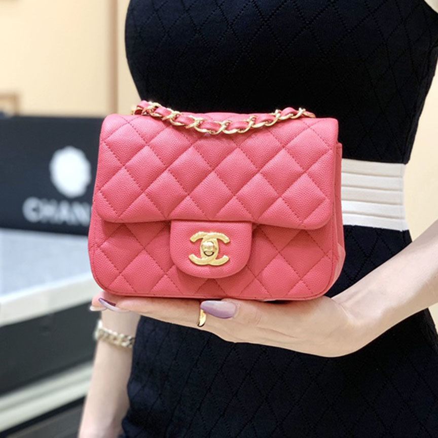 シャネル スーパーコピー Classic Flap Bag スクエアミニ ピンク A01115 - 商品画像 8