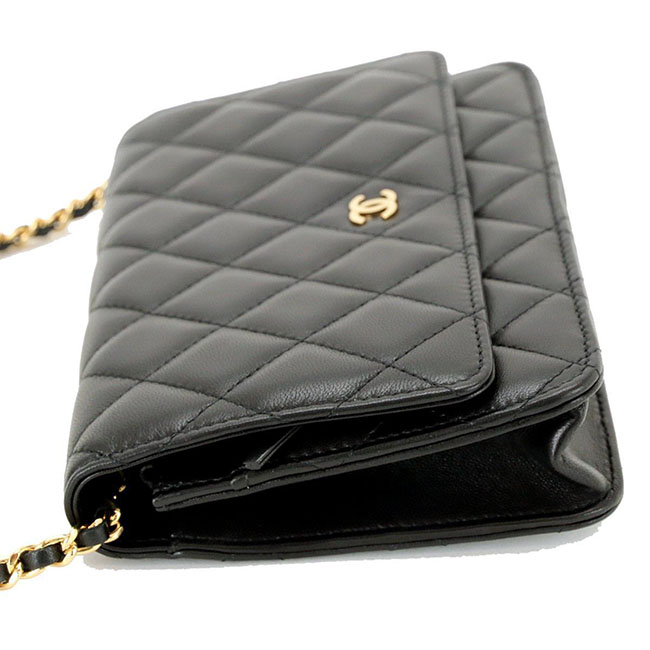 シャネルコピー CHANEL マトラッセ チェーン ウォレット 財布 ブラック レザー A33814 - 商品画像 1
