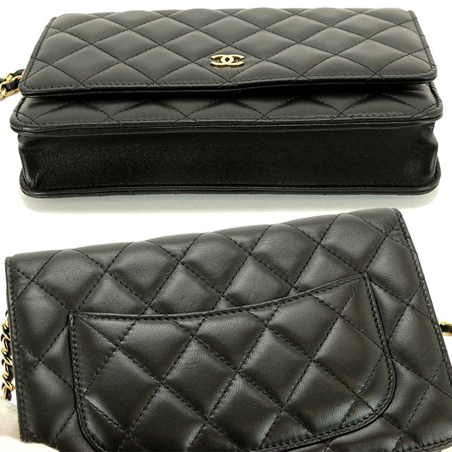 シャネルコピー CHANEL マトラッセ チェーン ウォレット 財布 ブラック レザー A33814 - 商品画像 7