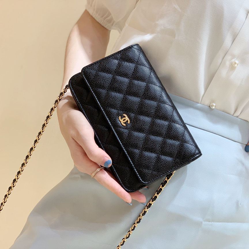 シャネル スーパーコピー WOC 19cm カーフスキン ブラック A33814 - 商品画像 4