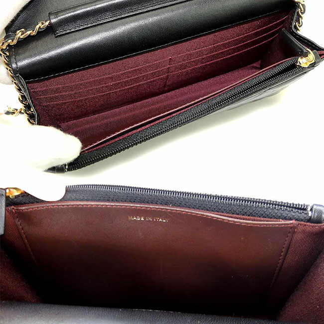 シャネルコピー CHANEL マトラッセ チェーン ウォレット 財布 ブラック レザー A33814 - 商品画像 9