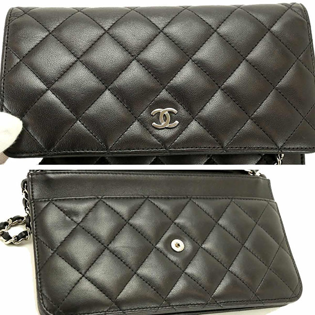 シャネル CHANELスーパーコピー タイムレスクラシック チェーン ウォレット 長財布 ブラック レザー A33814 - 商品画像 3