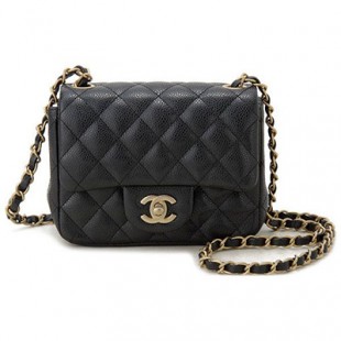 CHANELスーパーコピー シャネル ミニマトラッセ チェーンショルダーバッグ キャビアスキン ブラック ゴールド金具 A35200