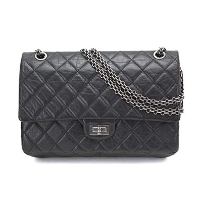 シャネルスーパーコピー CHANEL 2.55 マトラッセ チェーン ショルダー バッグ レザー ブラック A37586 - 商品画像 7