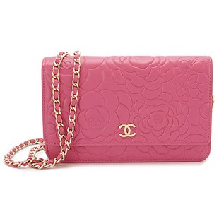 シャネルスーパーブランドコピー チェーンウォレット/長財布 CHANEL シャネルスーパーコピー 財布 カメリア 型押しレザー ピンク A47421