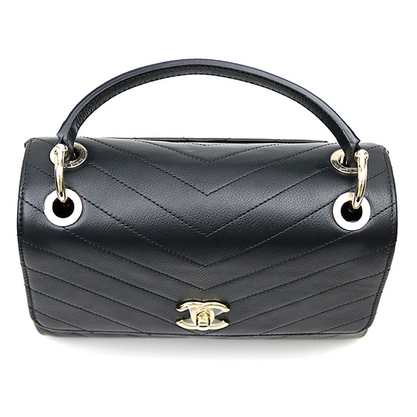 シャネルコピー 【CHANEL】シェブロン トップハンドル フラップバッグ スモール ブラック カーフスキン クラシック 2WAYハンドバッグ チェーンショルダーバッグ Vステッチ キルティング A57147 - 商品画像 6