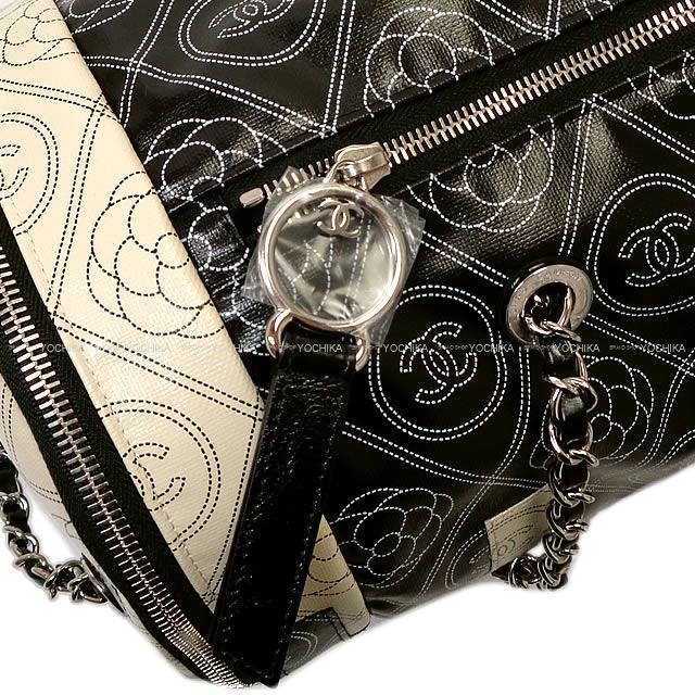 CHANELスーパーコピー シャネル カメリア&ココマーク ロゴ ボーリング チェーンバッグ 黒Xベージュ プリントキャンバスXカーフスキン A57428 - 商品画像 3