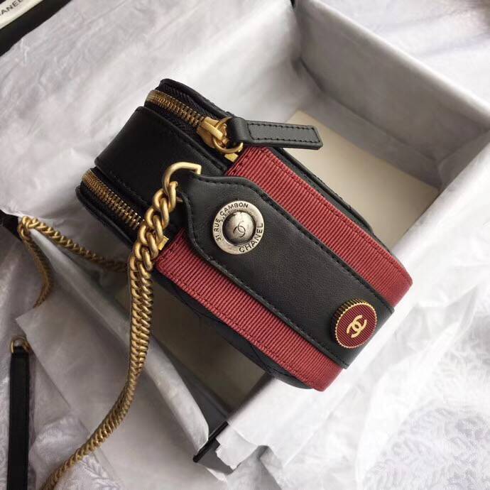 CHANELバッグスーパーコピー シャネル 18/19AW カメラケース ブラック&バーガンディーA57575 Y83828 C1786 - 商品画像 6