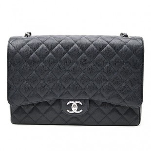 シャネルコピー CHANEL マトラッセ34 クラシック マキシ フラップバッグ ブラック キャビアスキン Wチェーンショルダーバッグ チェーンバッグ ココマーク ダブルフラップ ニ重蓋 ラージ A58601 - 商品画像 2