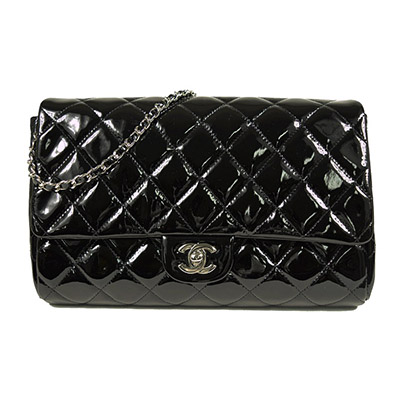 CHANEL/シャネルスーパーコピー mエナメル マトラッセシングルチェーンショルダーバッグブラック×シルバー金具 A65051 - 商品画像 3