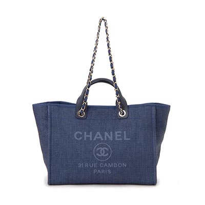 シャネル CHANEL トートバッグ A66941-Y84117-5B749 チェーンショルダー キャンバストート ネイビー - 商品画像 5