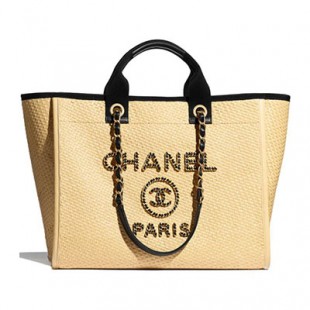 シャネル バッグ レディース CHANEL トートバッグ ドーヴィル ベージュ/ブラック A67001 B05086 NB586 - 商品画像 1