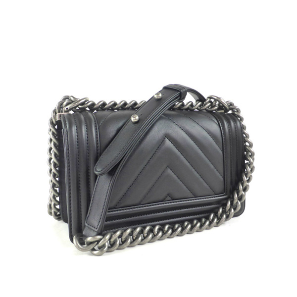 シャネルコピー (CHANEL) ラムスキン マトラッセ Vステッチ ボーイシャネル チェーンショルダー スモール ハンド バッグ A67085 - 商品画像 3