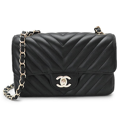 シャネルコピー ショルダーバッグ CHANEL レディース シェブロン ポシェット ココマーク キルティング レザー ブラック/GD A69900 Y25539 94305 - 商品画像 7