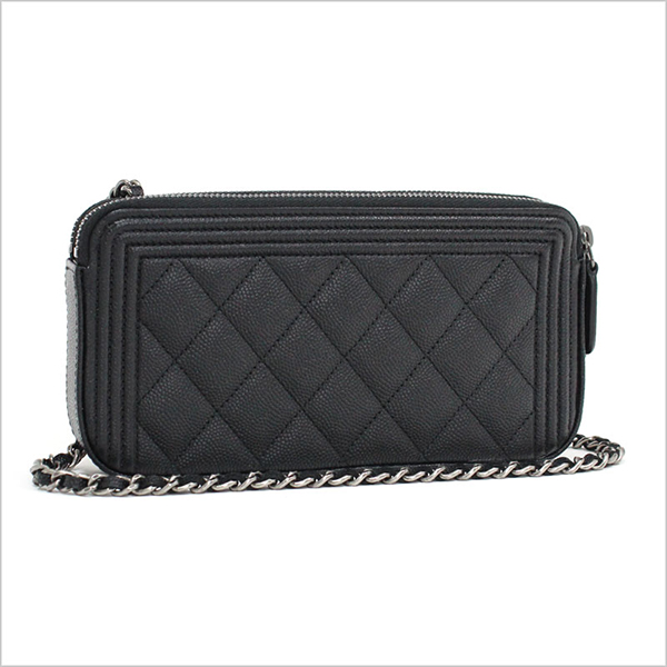 シャネルコピー CHANEL チェーンクラッチバッグ ウォレットバッグ ブラック シルバー金具 グレインドカーフスキン キャビアスキン A84069 Y33257 94305 - 商品画像 5