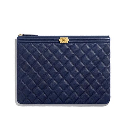 シャネルスーパーコピー BOY CHANELポーチ ブルー A84406 Y83621 5B658 - 商品画像 5
