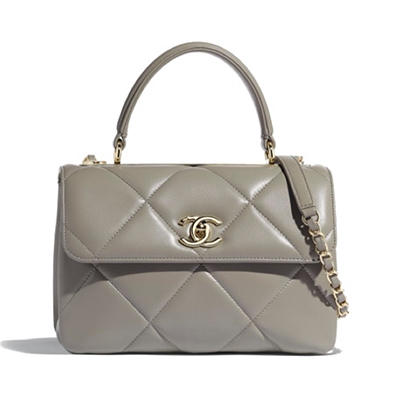 CHANEL スモール トップハンドル フラップ バッグ グレー A92236 B01289 N4854 - 商品画像 7