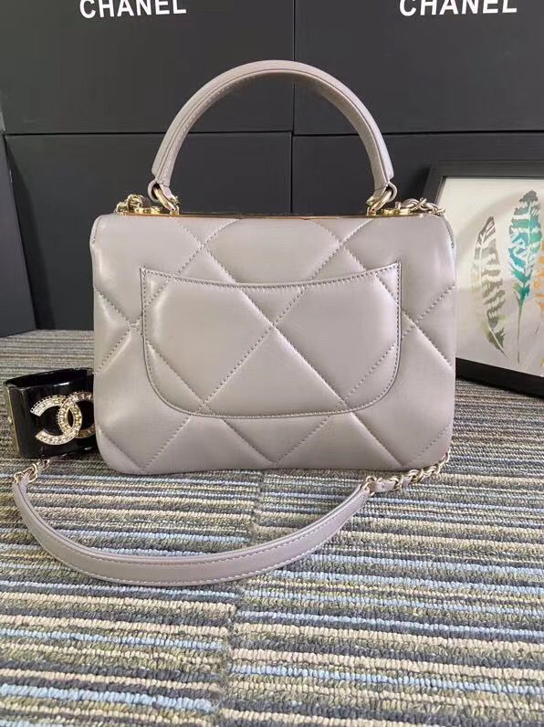CHANEL スモール トップハンドル フラップ バッグ グレー A92236 B01289 N4854 - 商品画像 9
