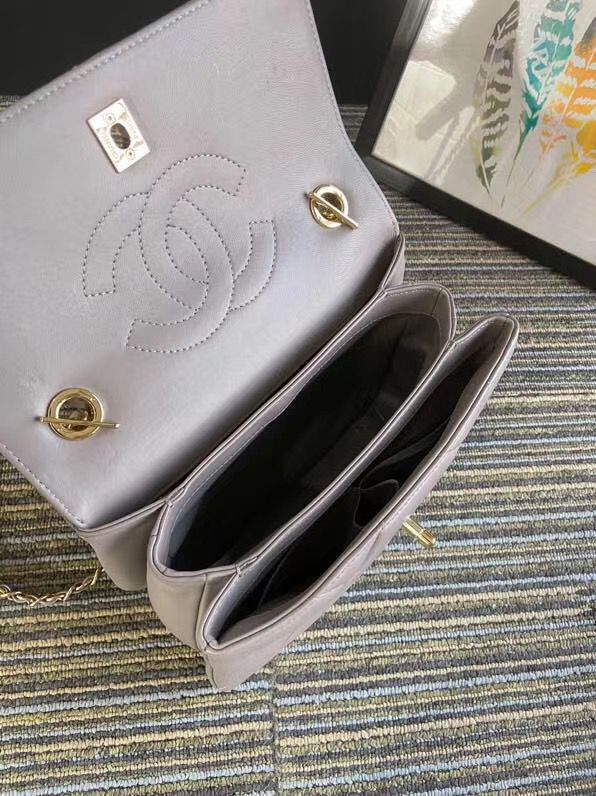 CHANEL スモール トップハンドル フラップ バッグ グレー A92236 B01289 N4854 - 商品画像 8