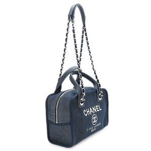シャネルスーパーコピー ハンドバッグ CHANEL チェーンショルダーバッグ/ボウリングバッグ ドーヴィル ココマーク デニム ネイビー A92749 Y10472 2A183 - 商品画像 8