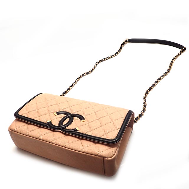 CHANELスーパーコピー シャネル ココマークマトラッセ チェーンショルダーバッグ A93340 キャビアスキン ベージュ×ブラック - 商品画像 5