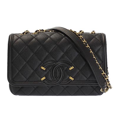 シャネルコピー CHANEL A93340 CCフィリグリー スモール チェーンショルダーバッグ キャビアスキン 黒 ブラック - 商品画像 6