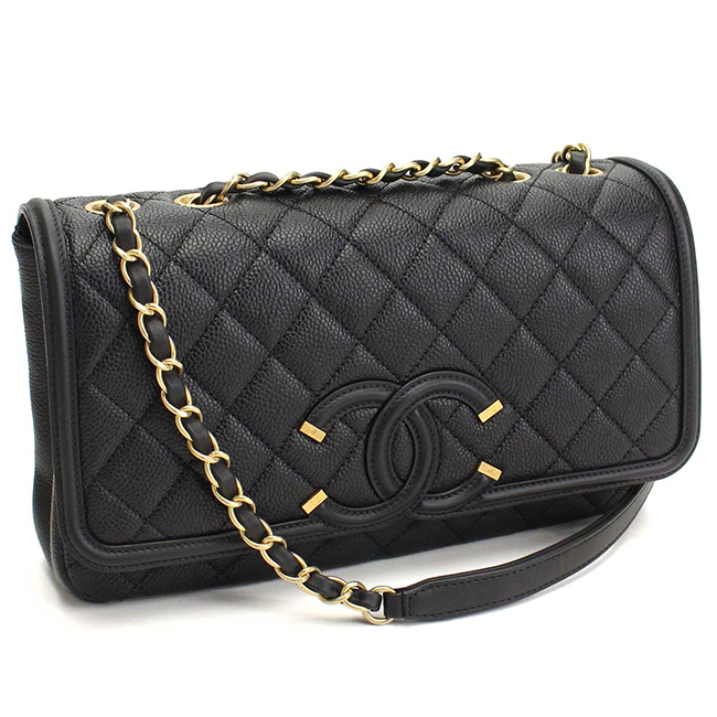 シャネルスーパーコピー (CHANEL) チェーンショルダーフラッバッグブラック レディース A93341 - 商品画像 4
