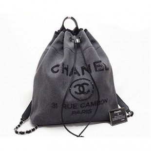 CHANELスーパーコピー シャネル ドーヴィル バックパック リュックサック チャコールグレーX黒 キャンバスXスパンコール A93787 - 商品画像 2