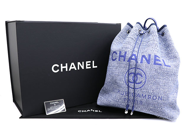 CHANELバックパックコピー (シャネル) ドーヴィル ココマーク ブルー系×シルバー金具 ツイード レザー A93787 レディース - 商品画像 9