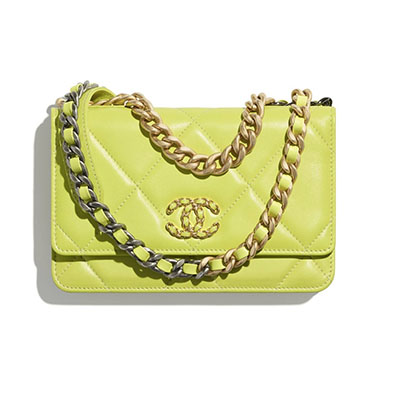 シャネルコピー CHANEL19 チェーンウォレット ショルダーバッグ ネオンイエロー AP0957 B05659 NC396 - 商品画像 4