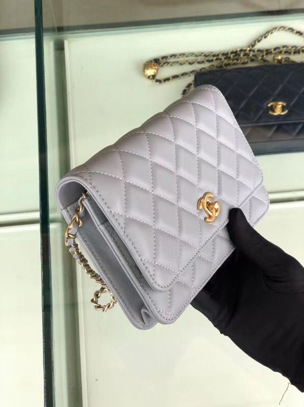 シャネル CHANEL ラムスキン チェーンウォレット グレー AP1450 B02991 94302 - 商品画像 6
