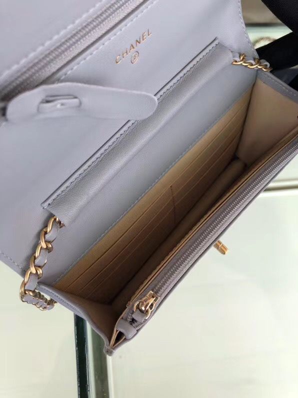 シャネル CHANEL ラムスキン チェーンウォレット グレー AP1450 B02991 94302 - 商品画像 9