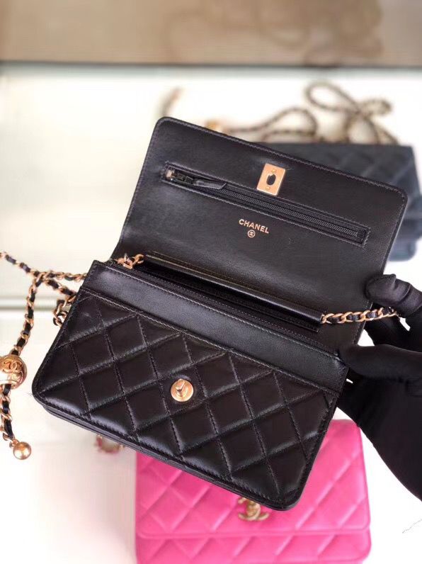 シャネル CHANEL ラムスキン チェーンウォレット ブラック AP1450 B02991 94305 - 商品画像 3