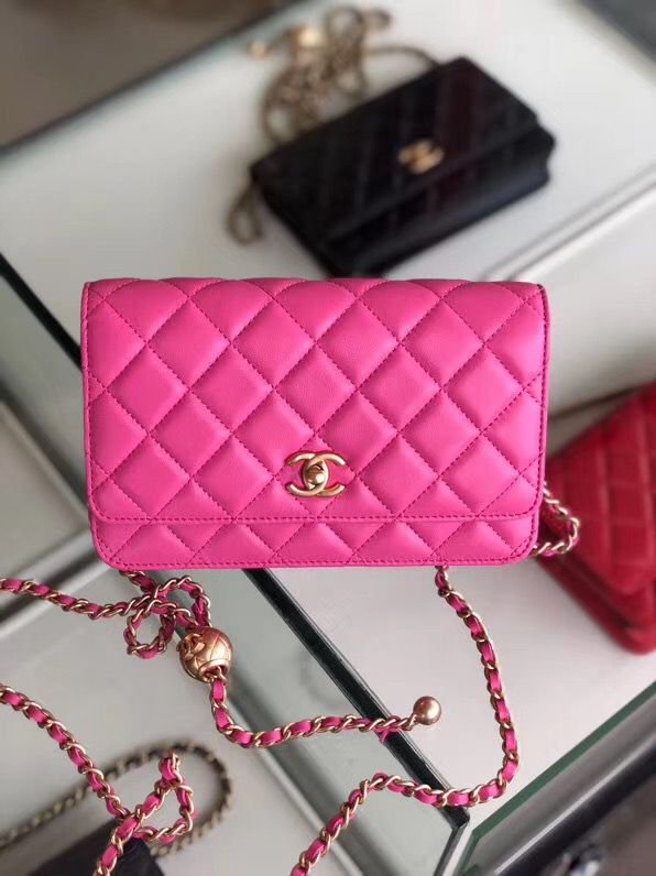 シャネル CHANEL ラムスキン チェーンウォレット ローズレッド AP1450 B02991 94309 - 商品画像 8