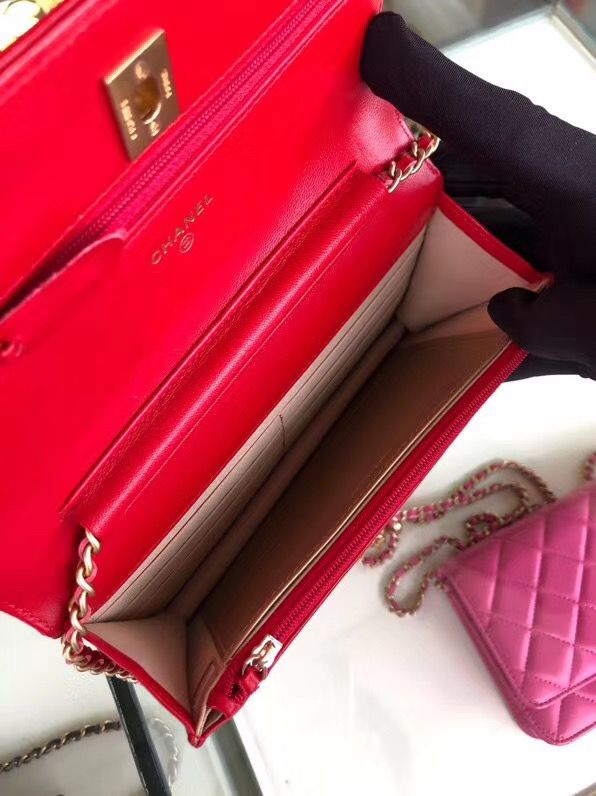 シャネル CHANEL ラムスキン チェーンウォレット 赤 AP1450 B02991 94308 - 商品画像 3